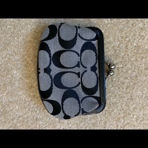 EUC Coach Coin Purse, black and white logo